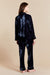 Aphrodite Womens Black Velvet Pyjamas - Model Back | Bown of London